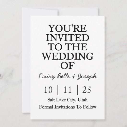 Invitation Faire-Part Date (Devant)