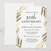 Invitation Faire part de 50e anniversaire de mariage Couronne (Devant / Derrière)
