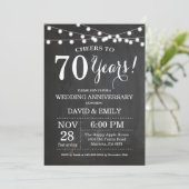 Invitation Faire part de 70e anniversaire de mariage tableau  (Debout devant)