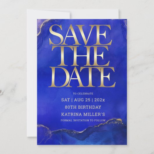 Invitation Faire part de 80e anniversaire modifiable (Devant)