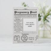 Invitation Faire-part de Baby shower de journal (Debout devant)