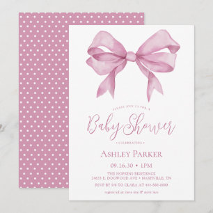 Invitation Faire part de Baby Shower Fille Arc en Rose