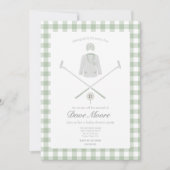 Invitation Faire part de baby shower sur le thème de golf ver (Devant)