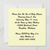 Invitation Faire-part de Baby shower Vintage (Dos)