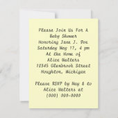 Invitation Faire-part de Baby shower Vintage (Dos)