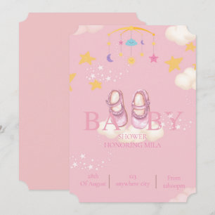 Invitation faire part de bapteme fille numerique