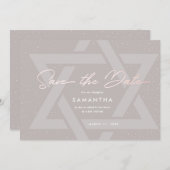 Invitation Faire part de Bat Mitzvah moderne (Devant / Derrière)