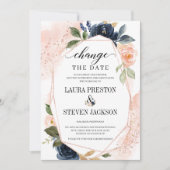 Invitation Faire part de changement de date avec cadre géomét (Devant)