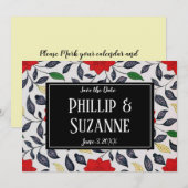 Invitation Faire part de conservation de date à motif floral (Devant / Derrière)