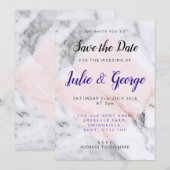 Invitation Faire part de conservation en marbre doré rose per (Devant / Derrière)