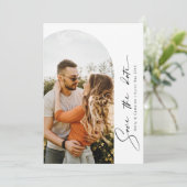 Invitation Faire part de date à retenir pour un mariage moder (Debout devant)