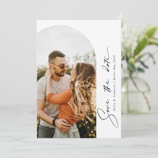 Invitation Faire part de date à sauvegarder pour arche modern (Debout devant)