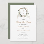 Invitation Faire part de date de mariage à thème floral blanc (Devant / Derrière)