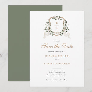 Invitation Faire part de date de mariage à thème floral blanc