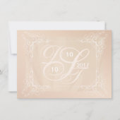 Invitation Faire part de date de mariage avec monogramme et p (Devant)