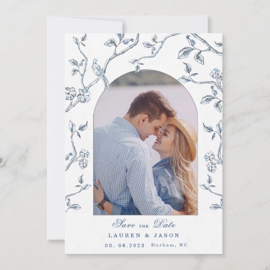 Invitation Faire part de date de mariage avec photo de couple (Devant)