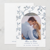 Invitation Faire part de date de mariage avec photo de couple (Devant / Derrière)