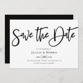 Invitation faire part de date de mariage écriture rustique (Devant / Derrière)