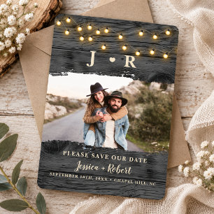 Invitation Faire part de date de mariage en bois de grange au