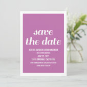 Invitation Faire part de date de mariage, Fuchsia (Debout devant)