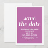 Invitation Faire part de date de mariage, Fuchsia (Devant / Derrière)