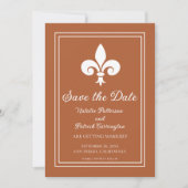 Invitation Faire part de date de mariage Rust Fleur de Lis (Devant)