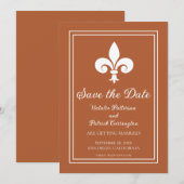 Invitation Faire part de date de mariage Rust Fleur de Lis (Devant / Derrière)