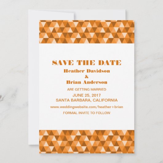 Invitation Faire part de date de mariage Triangles Géométriqu (Devant)