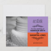 Invitation Faire part de date de Orange & Lavender (Devant / Derrière)