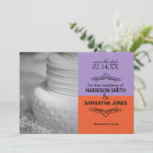 Invitation Faire part de date de Orange & Lavender (Debout devant)