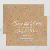 Invitation Faire part de date de Rustic Kraft arc-en-ciel (Devant / Derrière)