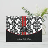 Invitation faire part de date de sauvegarde rouge (Debout devant)