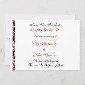 Invitation faire part de date de sauvegarde rouge (Dos)