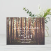 Invitation Faire part de date de sauvegarde rustique d'arbre (Debout devant)