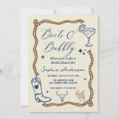 Invitation Faire part de douche de mariée rustique à bottes d (Devant)