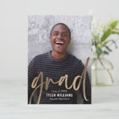 Invitation Faire-part de graduation brillante (Debout devant)