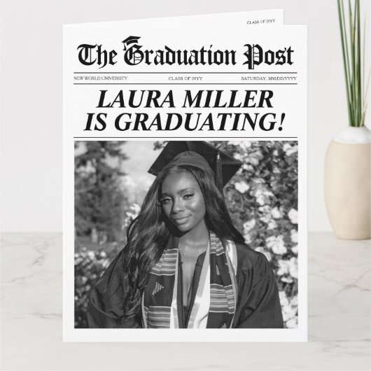 Invitation Faire-part de journal de graduation mod (Devant)