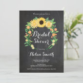 Invitation Faire part de la douche de mariée aux tournesols s (Debout devant)