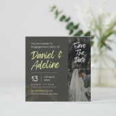 Invitation Faire part de mariage à conserver pour les dates (Debout devant)