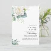 Invitation faire part de mariage à la verdure d'eucalyptus (Debout devant)