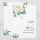 Invitation faire part de mariage à la verdure d'eucalyptus (Devant / Derrière)