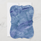 Invitation Faire part de mariage à l'aquarelle bleu foncé (Dos)