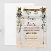 Invitation Faire part de mariage à l'arbor Beach Save the Dat (Devant / Derrière)