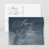 Invitation Faire part de mariage à l'eau avec écriture élégan (Devant / Derrière)