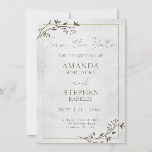 Invitation Faire part de mariage à retenir la date (Devant)