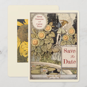 Invitation Faire part de mariage automnal au tournesol vintag