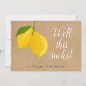 Invitation Faire part de mariage aux citrons rustiques report (Devant)