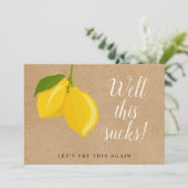 Invitation Faire part de mariage aux citrons rustiques report (Debout devant)