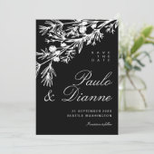 Invitation Faire part de mariage aux feuilles botaniques dess (Debout devant)