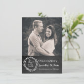 Invitation Faire part de mariage avec aspect tableau noir pou (Debout devant)